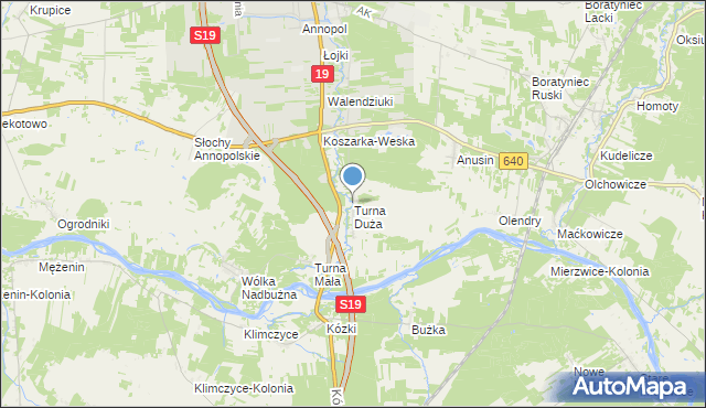 mapa Turna Duża, Turna Duża na mapie Targeo